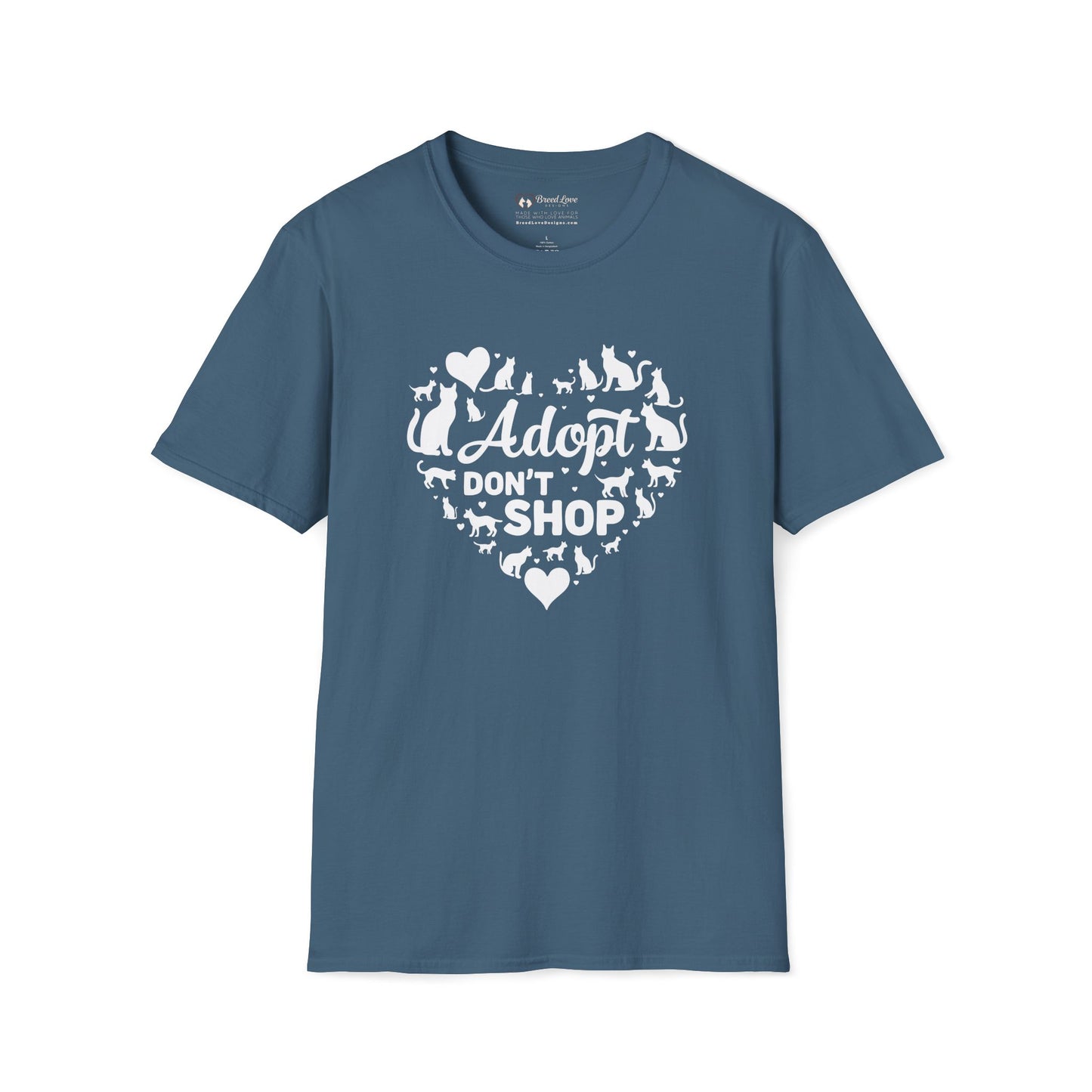 Adopt Don't Shop Cat Heart T-Shirt