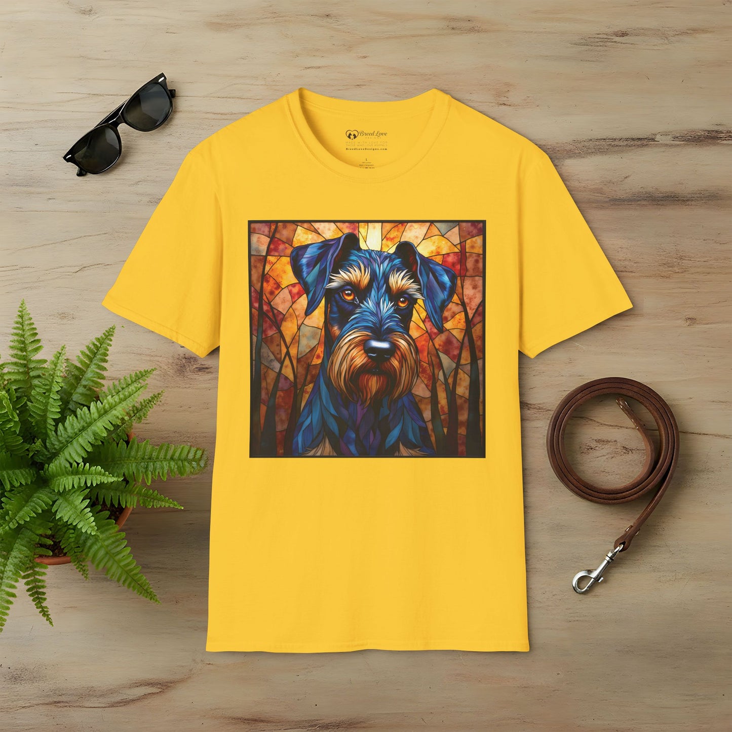 Stained Glass Schnauzer T-Shirt