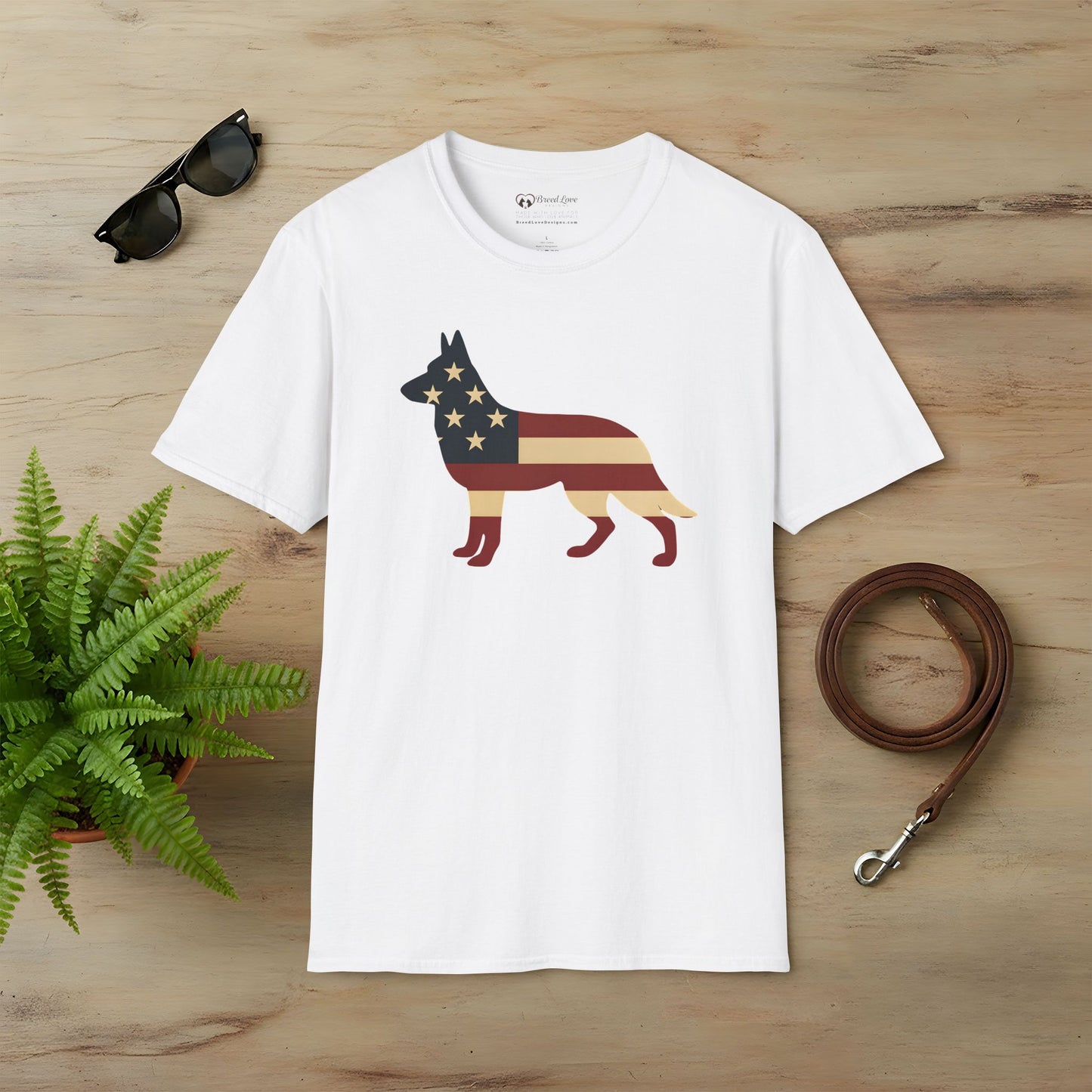 American Flag German Shepherd T-Shirt