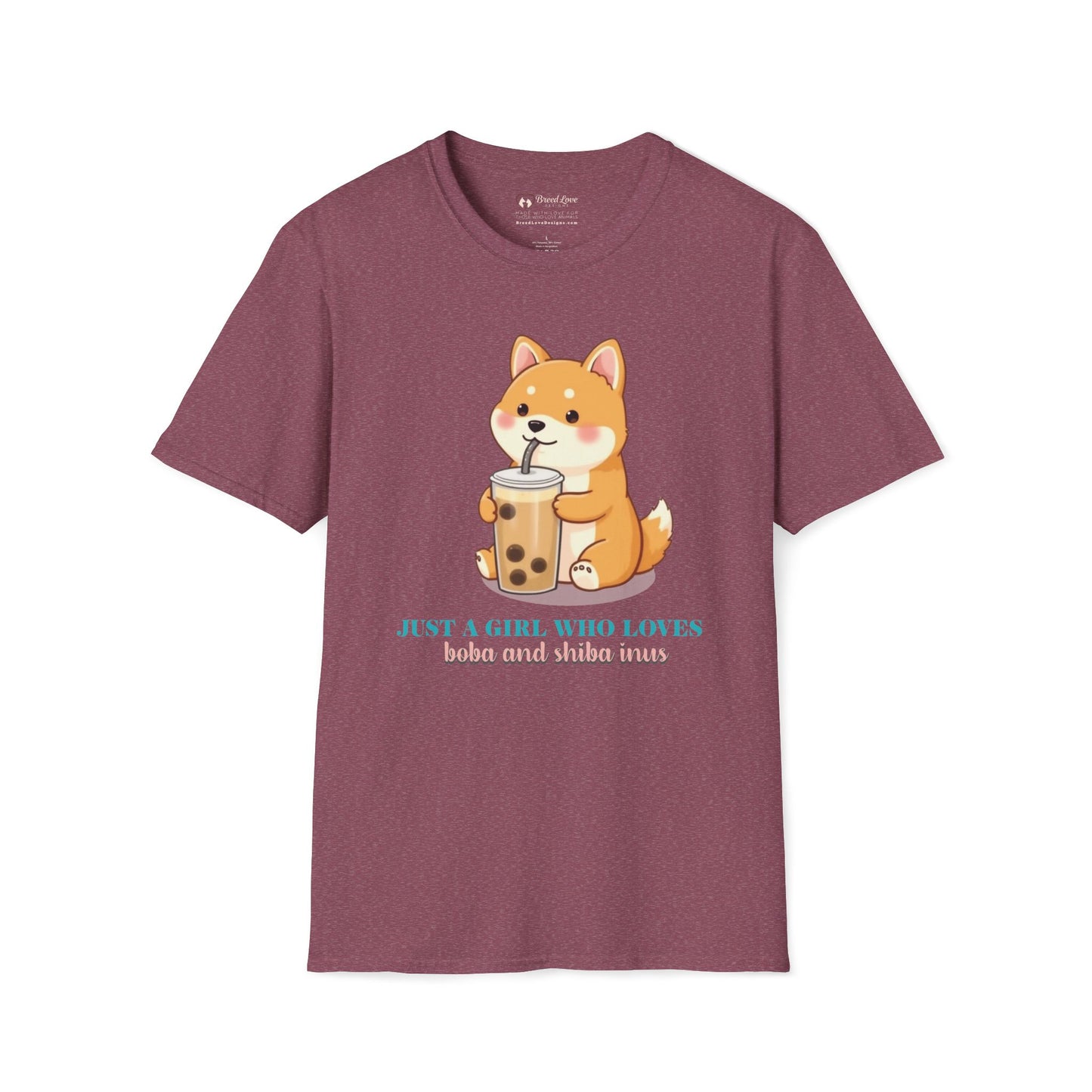 Just a Girl Who Loves Boba and Shiba Inus T-Shirt