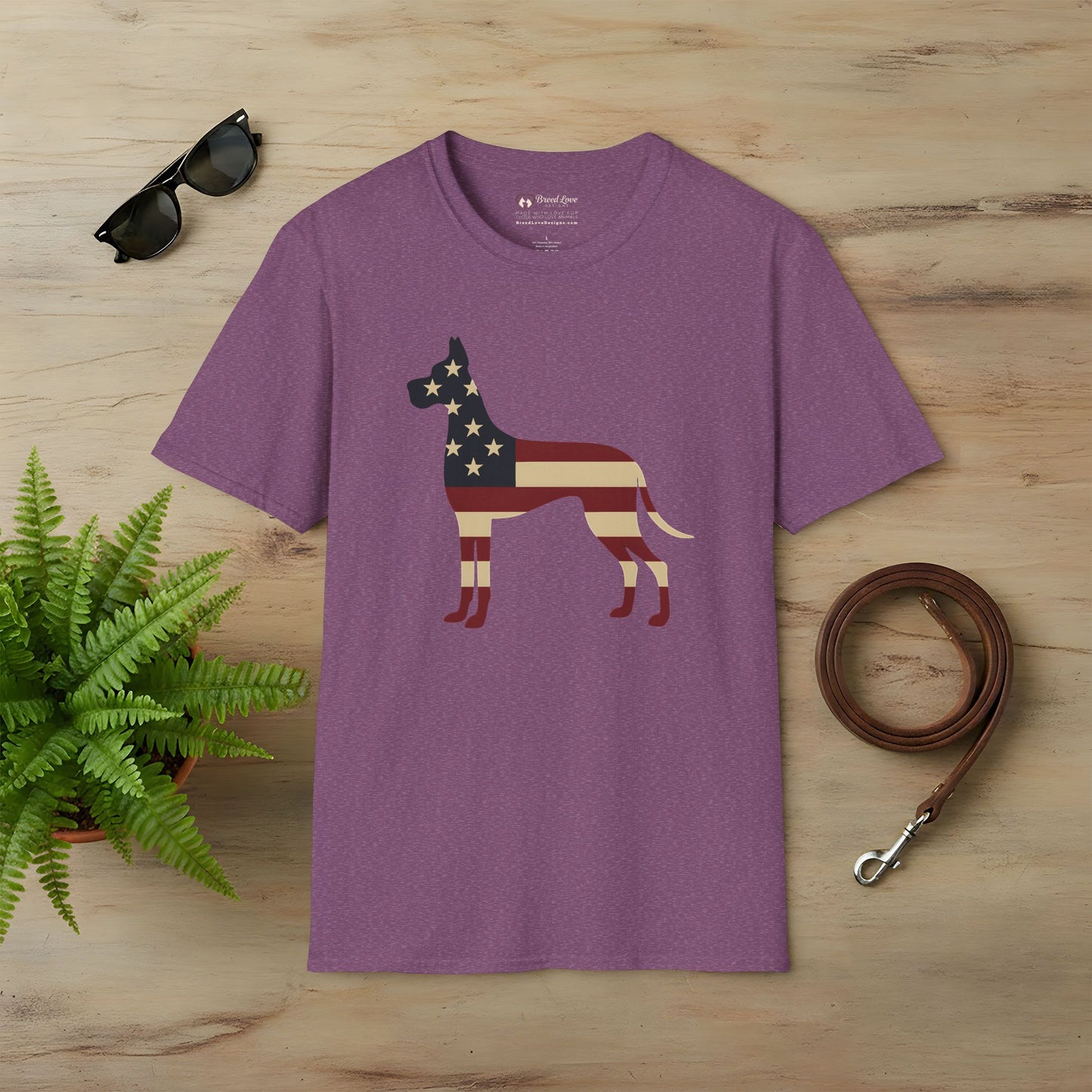 American Flag Great Dane T-Shirt