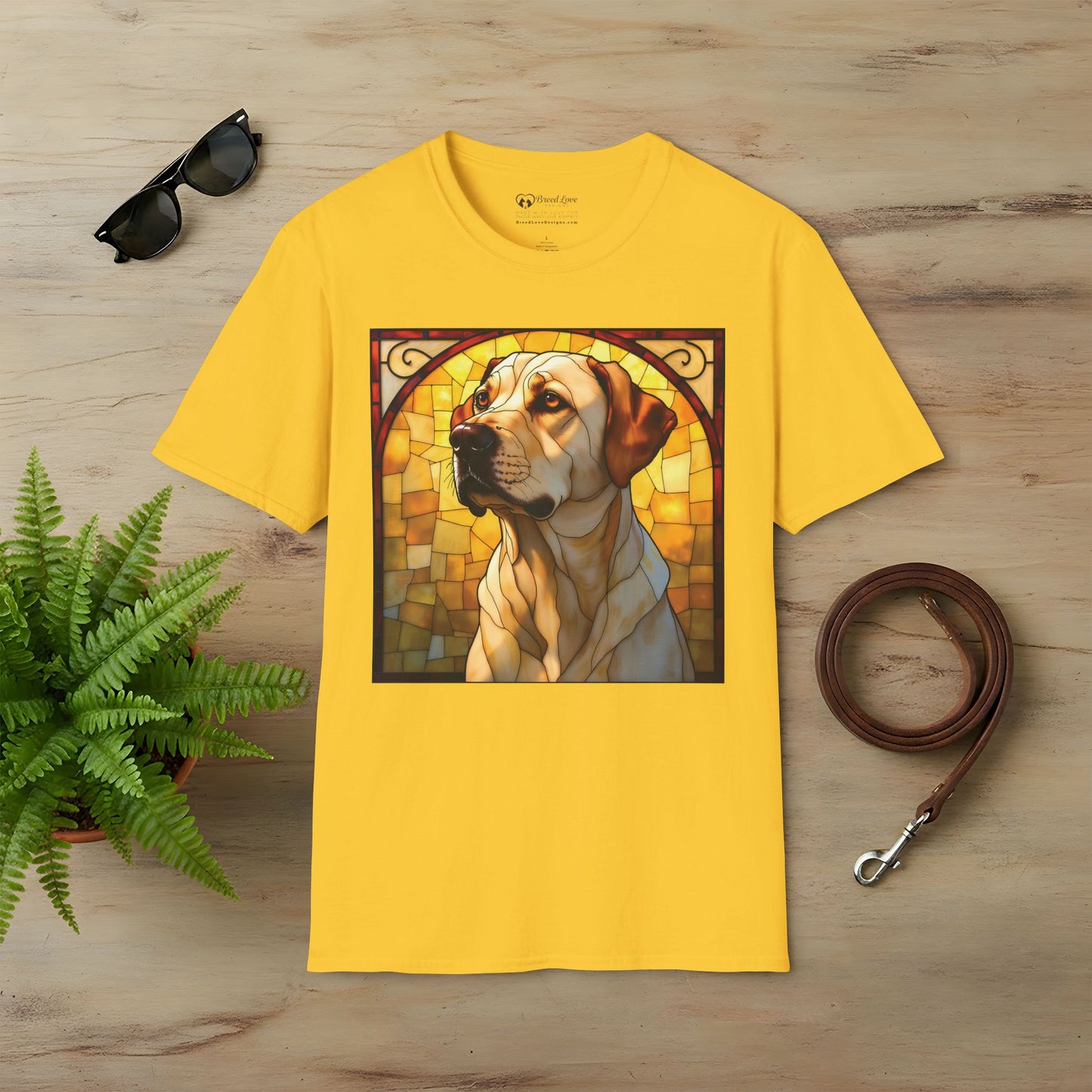 Stained Glass Yellow Lab T-Shirt