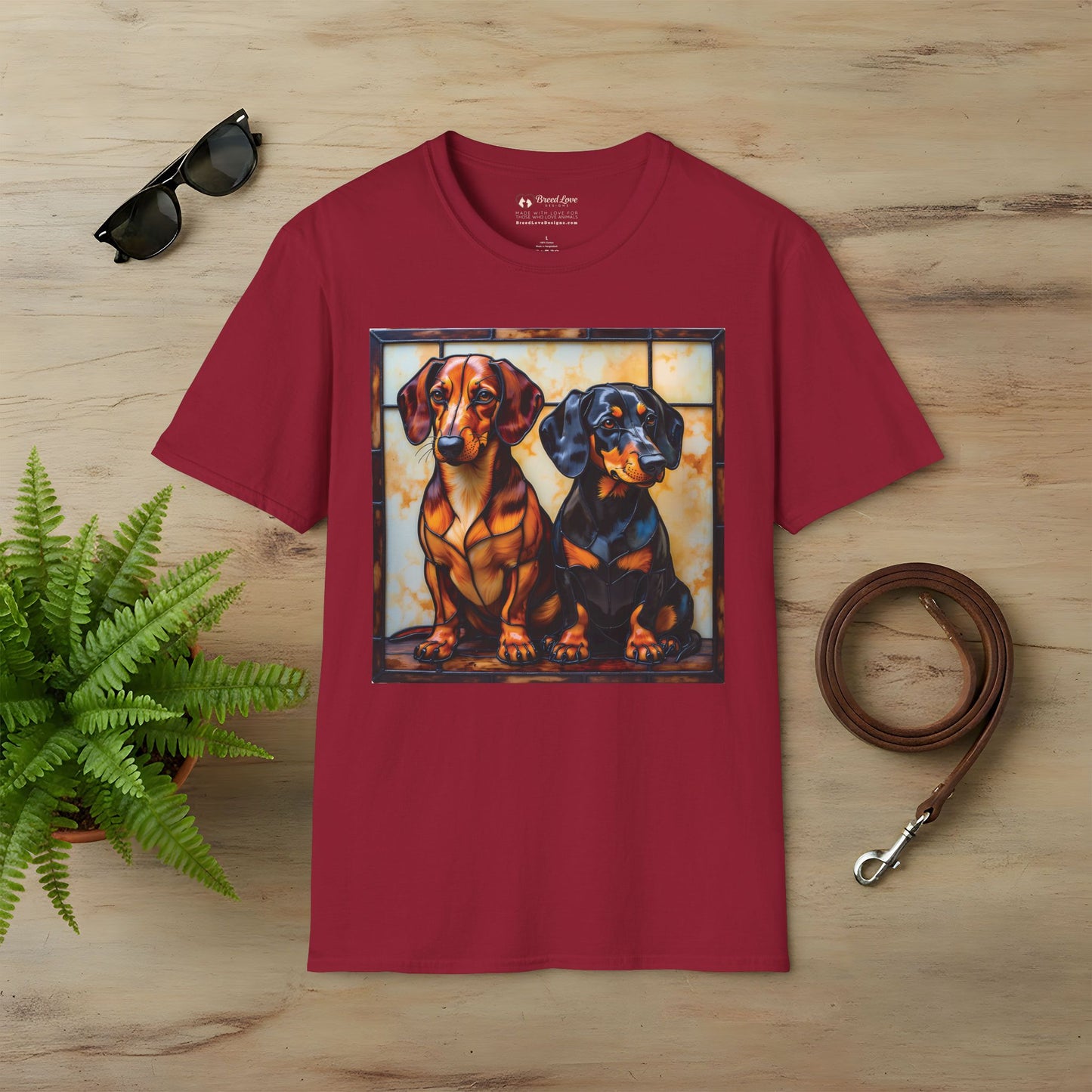 Stained Glass Dachshunds T-Shirt